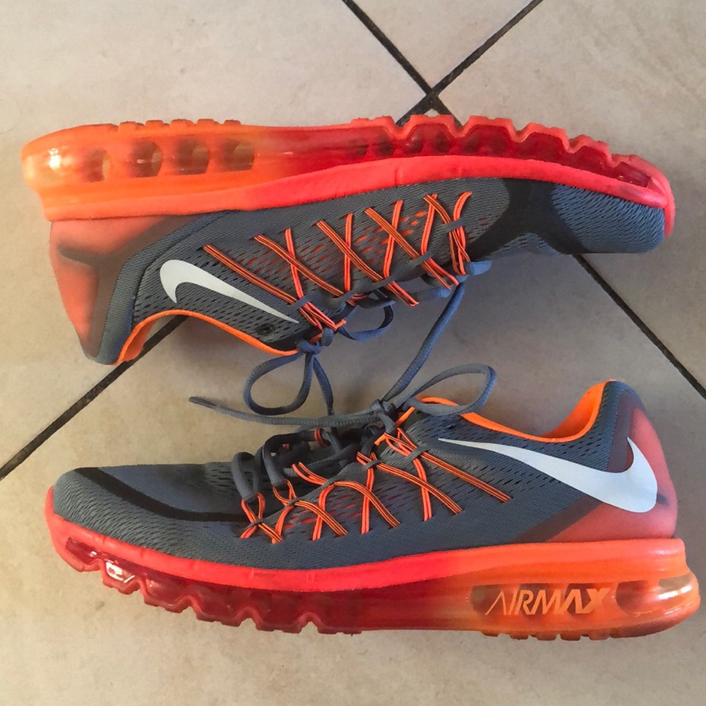 Nike Orange Air Max 2015 Men Running Shoes w/ box